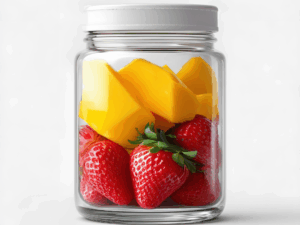Strawberry mango sea moss gel in glass jar