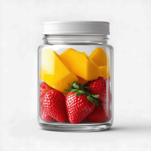 Strawberry mango sea moss gel in glass jar
