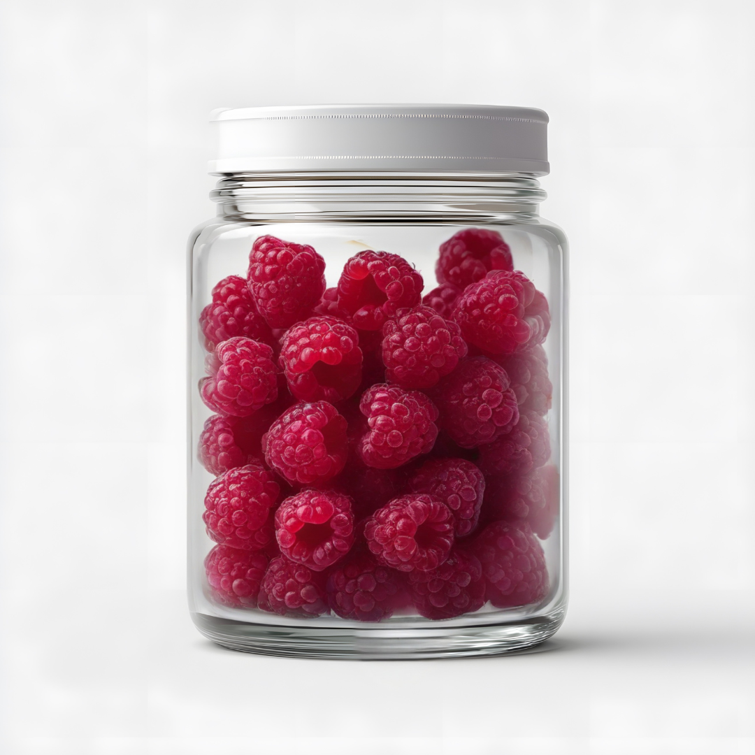 raspberry sea moss gel in glass jar