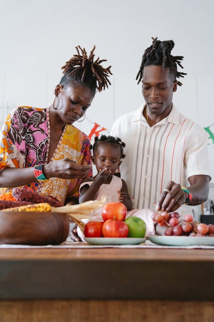 a family celebrating kwanzaa